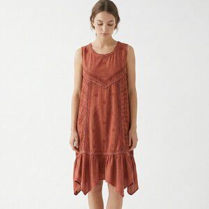 My Choice Dress Mineral Washed Embroidered Hippie Casual Festival OSFM